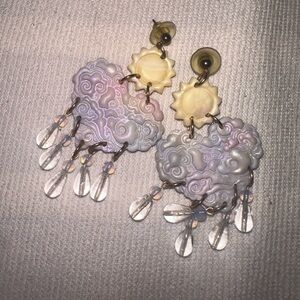 Whimsical Cloud Motif Earrings with Gold Accents by Altar Ware